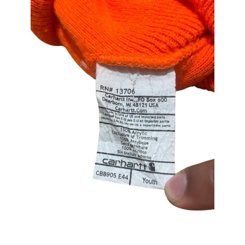 Carhartt Youth Kids Orange Hat Knit Beanie
